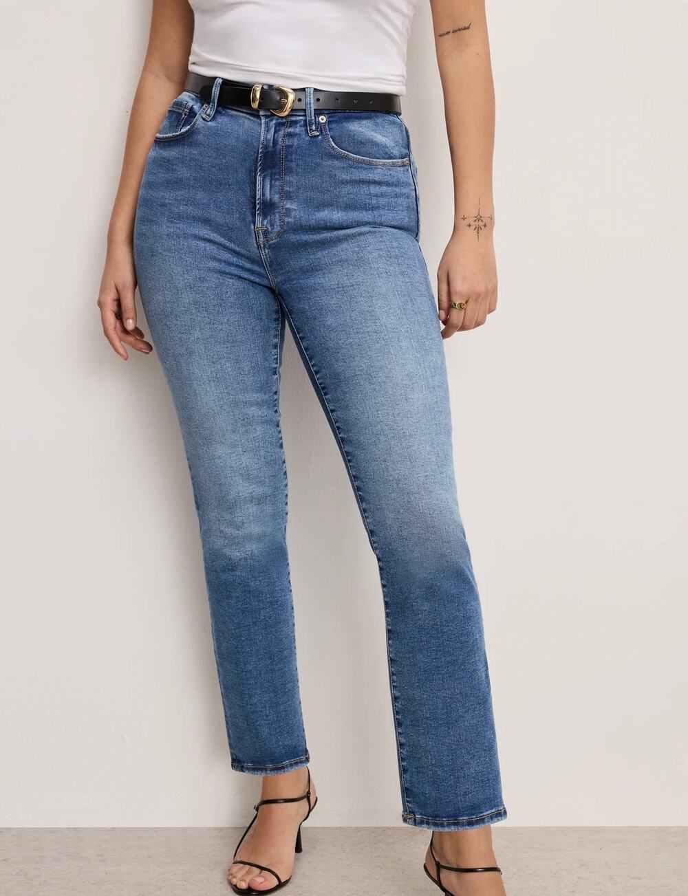 GOOD AMERICAN Good Legs High Rise Slim Straight Jeans 2 26